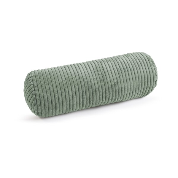 Nackenrolle 40x15 cm Grün Salbei Cordkissen Rolle für Sofa und Bett