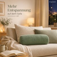 Nackenrolle 40x15 cm Grün Salbei Cordkissen Rolle für Sofa und Bett