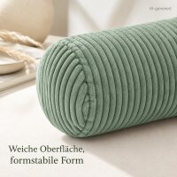Nackenrolle 40x15 cm Grün Salbei Cordkissen Rolle für Sofa und Bett