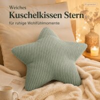 Sternkissen SHARA 55x55 cm Grün Salbei - Dekokissen in Cordoptik
