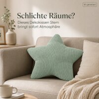Sternkissen SHARA 55x55 cm Grün Salbei - Dekokissen in Cordoptik