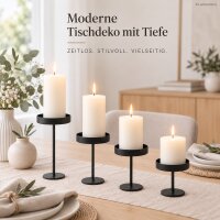 Kerzenständer Set schwarz 6x6x12cm matt Metall moderne Tischdeko