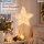 LED Stern Weihnachten 7x30cm Weiß Creme - Metall Wolle hängend