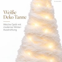 LED Deko Tannenbaum 11x11x27cm Weiß - Kunststoff Winterdeko mit Timer