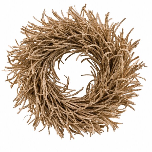 Kranz aus Ästen 38x38x7,5 cm Natur champagner hängend für Wand und Tür