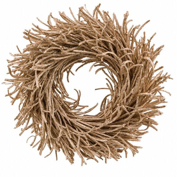 Naturkranz zum Dekorieren 48x8,5cm Beige Champagner Astkranz hängend