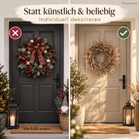 Naturkranz zum Dekorieren 48x8,5cm Beige Champagner Astkranz hängend