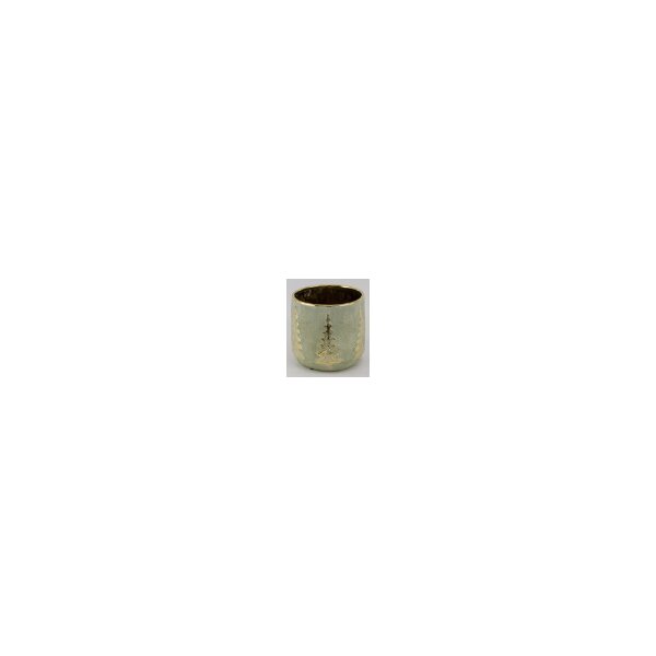 Keramik Pflanztopf 17,5x16cm Grün salbei - goldfarbener Übertopf