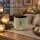 Keramik Pflanztopf 17,5x16cm Grün salbei - goldfarbener Übertopf