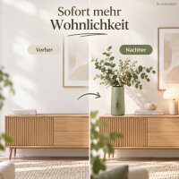 Keramikvase 12x12x29cm Grün Salbei - Vase Gold für Winterdeko
