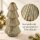 Keramiktannenbaum 13x13x25cm Grün Salbei Gold Stabkerzenhalter