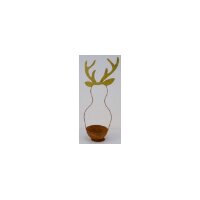 Deko Schale Hirsch Metall 21x16,5x60 Braun Goldfarben...