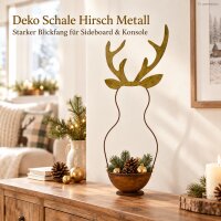 Deko Schale Hirsch Metall 21x16,5x60 Braun Goldfarben Sideboard