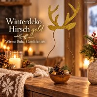 Deko Schale Hirsch Metall 21x16,5x60 Braun Goldfarben Sideboard