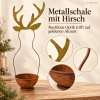 Deko Schale Hirsch Metall 21x16,5x60 Braun Goldfarben Sideboard