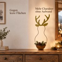 Deko Schale Hirsch Metall 21x16,5x60 Braun Goldfarben Sideboard