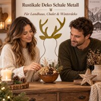 Deko Schale Hirsch Metall 21x16,5x60 Braun Goldfarben Sideboard