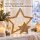 Beleuchteter Holzstern 31x6,5x49cm Natur Holz Fensterdeko Weihnachten