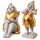 Polyengel, grau/gold, 2sort. sitzend/stehend