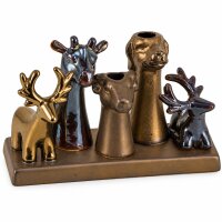 Deko Set auf Platte 1,5cm 18,5cm Braun - Steingut Vase...