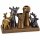 Deko Set auf Platte 1,5cm 18,5cm Braun - Steingut Vase Hirsch