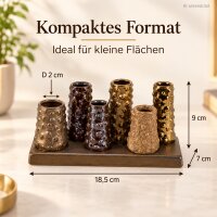 Vasen Arrangement 18,5x7x9cm Braun Gold Steingut auf Platte Sideboard