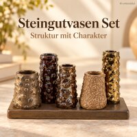 Vasen Arrangement 18,5x7x9cm Braun Gold Steingut auf Platte Sideboard