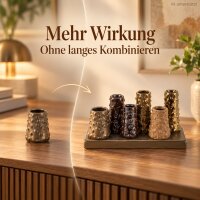 Vasen Arrangement 18,5x7x9cm Braun Gold Steingut auf Platte Sideboard