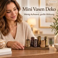 Vasen Arrangement 18,5x7x9cm Braun Gold Steingut auf Platte Sideboard