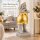 Engel Figur grau gold 80cm - Magnesia Standfigur mit Herz und Sockel