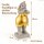 Engel Figur grau gold 80cm - Magnesia Standfigur mit Herz und Sockel