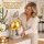 Engel Figur grau gold 80cm - Magnesia Standfigur mit Herz und Sockel