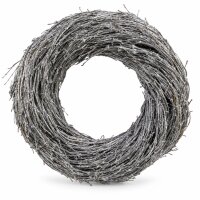 Silberner Dekokranz 33x33x9cm Silber Zweigkranz für Tür und Tisch