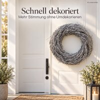 Silberner Dekokranz 33x33x9cm Silber Zweigkranz für Tür und Tisch