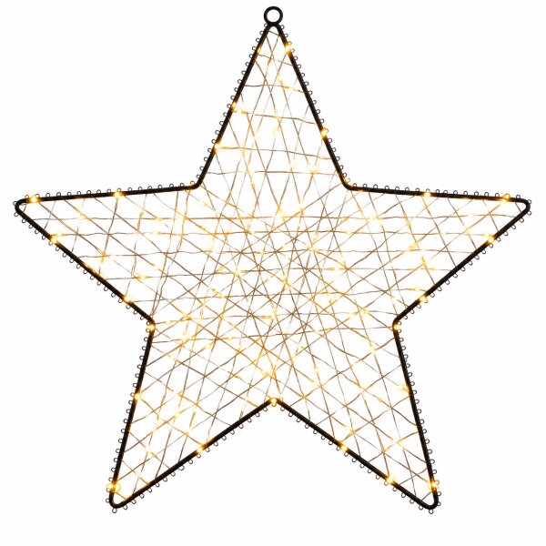 LED Metallstern schwarz 28x28cm - beleuchteter Hängestern für außen