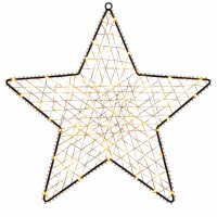 LED Metallstern schwarz 28x28cm - beleuchteter Hängestern für außen