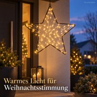 LED Metallstern schwarz 28x28cm - beleuchteter Hängestern für außen