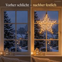 LED Metallstern schwarz 28x28cm - beleuchteter Hängestern für außen