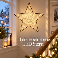LED Metallstern schwarz 28x28cm - beleuchteter Hängestern für außen