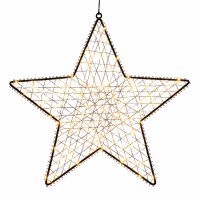 LED Stern zum Aufhängen 39x39x0,5cm Schwarz - Metallstern beleuchtet
