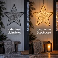 LED Stern zum Aufhängen 39x39x0,5cm Schwarz - Metallstern beleuchtet
