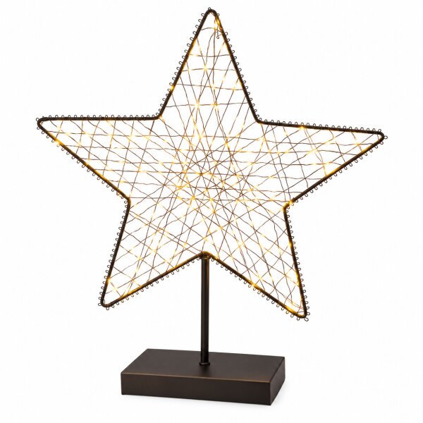 LED Stern stehend 28x7x35cm Schwarz - Leuchtstern Metall für innen