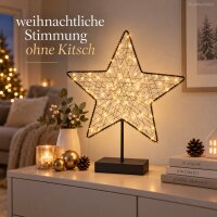 LED Stern stehend 28x7x35cm Schwarz - Leuchtstern Metall für innen