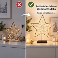 LED Stern stehend 28x7x35cm Schwarz - Leuchtstern Metall für innen