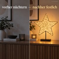LED Stern stehend 28x7x35cm Schwarz - Leuchtstern Metall für innen