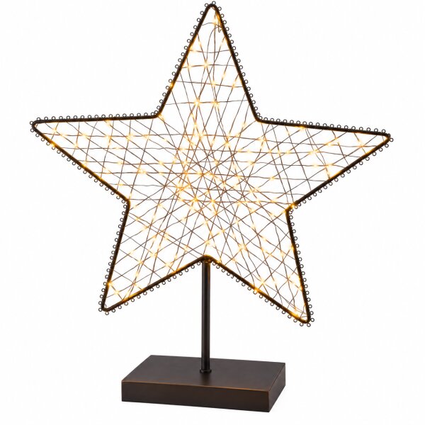 LED Stern warmweiß 40x49,5cm Schwarz Anthrazit Metall stehend