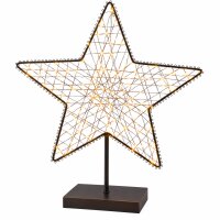 LED Stern warmweiß 40x49,5cm Schwarz Anthrazit Metall stehend