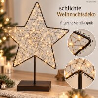 LED Stern warmweiß 40x49,5cm Schwarz Anthrazit Metall stehend
