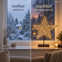 LED Stern warmweiß 40x49,5cm Schwarz Anthrazit Metall stehend