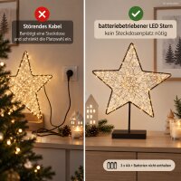 LED Stern warmweiß 40x49,5cm Schwarz Anthrazit Metall stehend